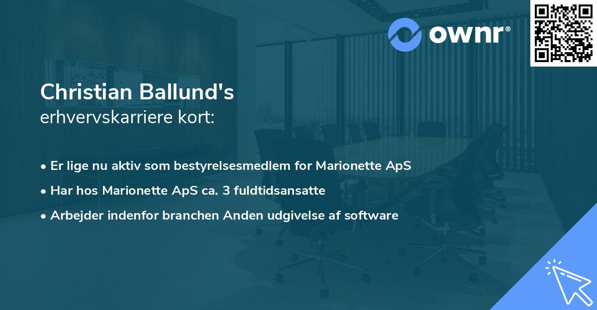 Christian Ballund's erhvervskarriere kort