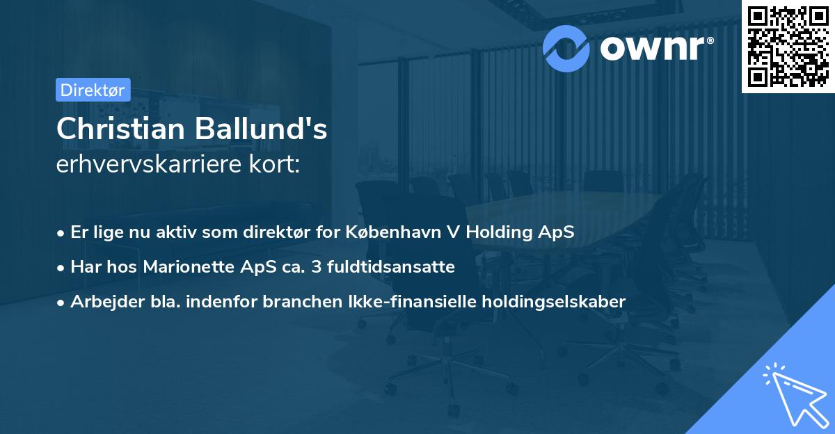 Christian Ballund's erhvervskarriere kort