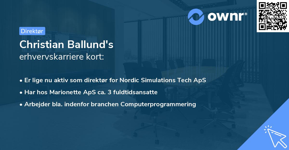 Christian Ballund's erhvervskarriere kort