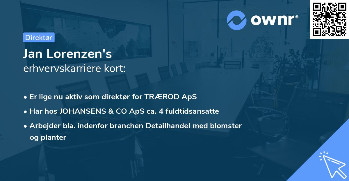 Jan Lorenzen's erhvervskarriere kort