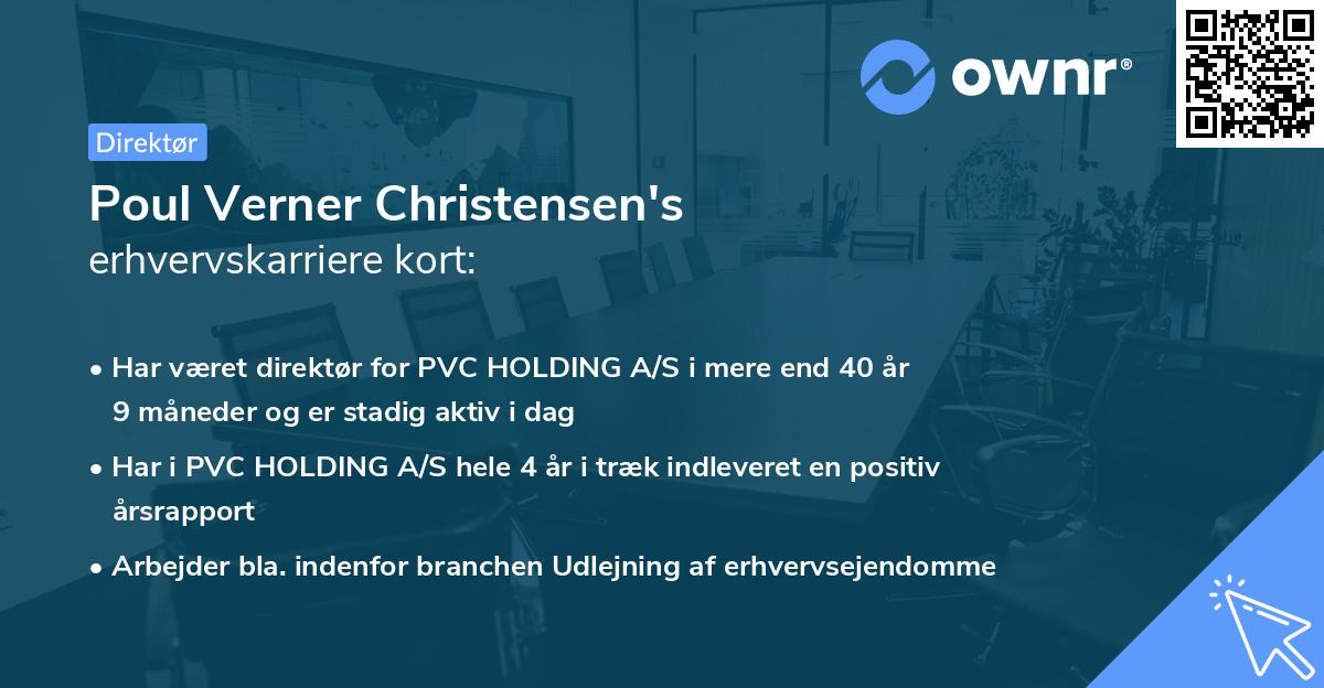 Poul Verner Christensen's erhvervskarriere kort