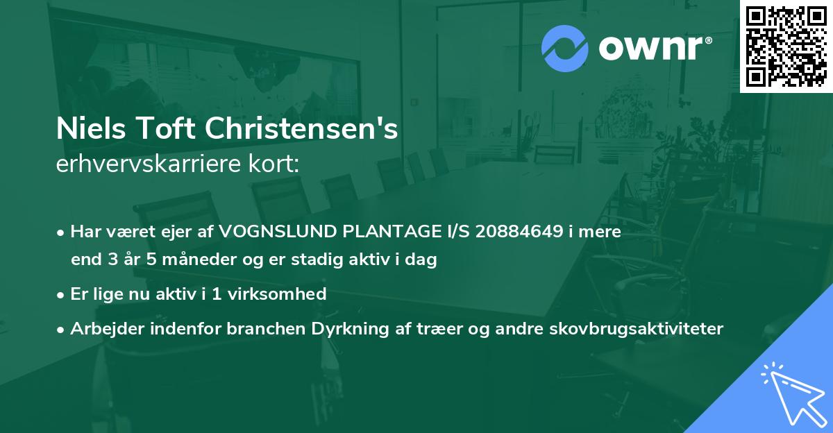 Niels Toft Christensen's erhvervskarriere kort