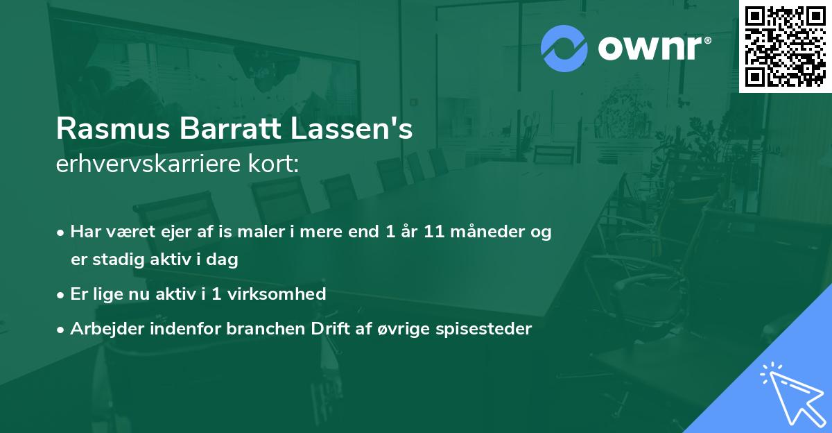 Rasmus Barratt Lassen's erhvervskarriere kort