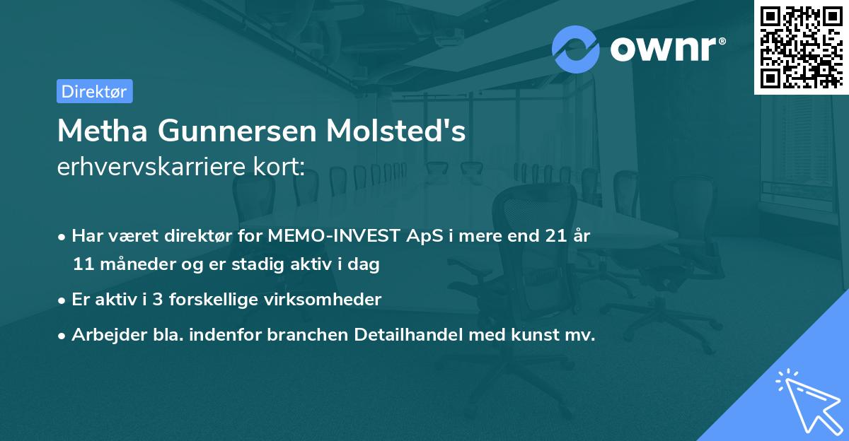 Metha Gunnersen Molsted's erhvervskarriere kort