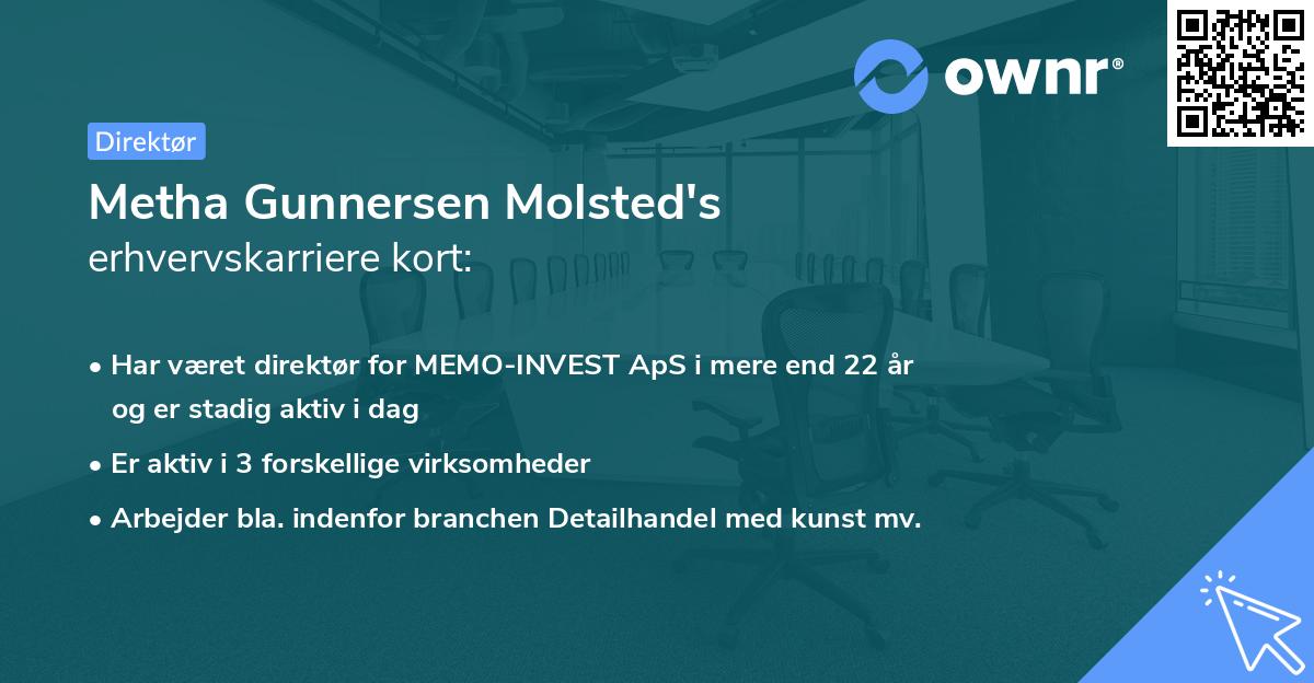Metha Gunnersen Molsted's erhvervskarriere kort