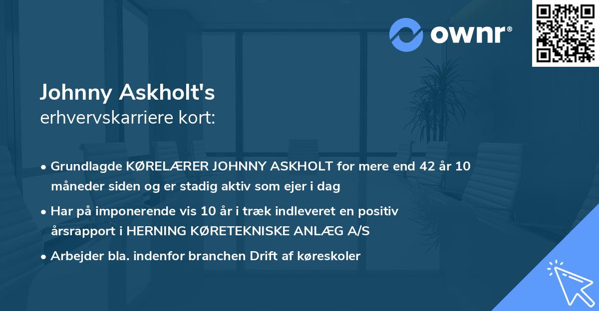 Johnny Askholt's erhvervskarriere kort