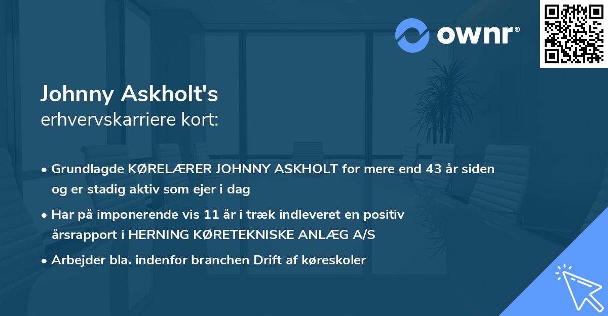 Johnny Askholt's erhvervskarriere kort
