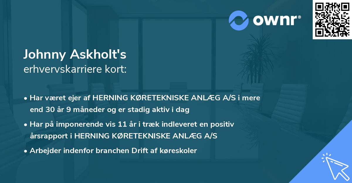 Johnny Askholt's erhvervskarriere kort