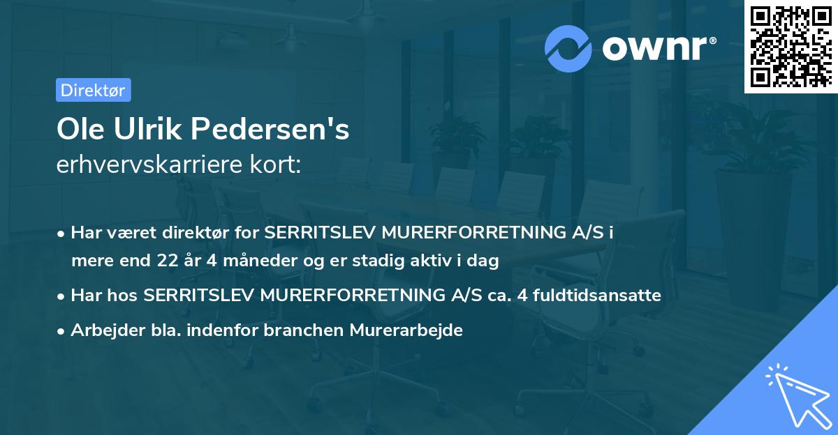 Ole Ulrik Pedersen's erhvervskarriere kort