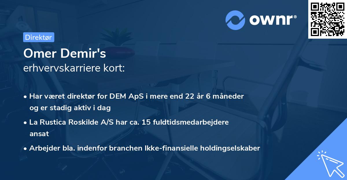 Omer Demir's erhvervskarriere kort