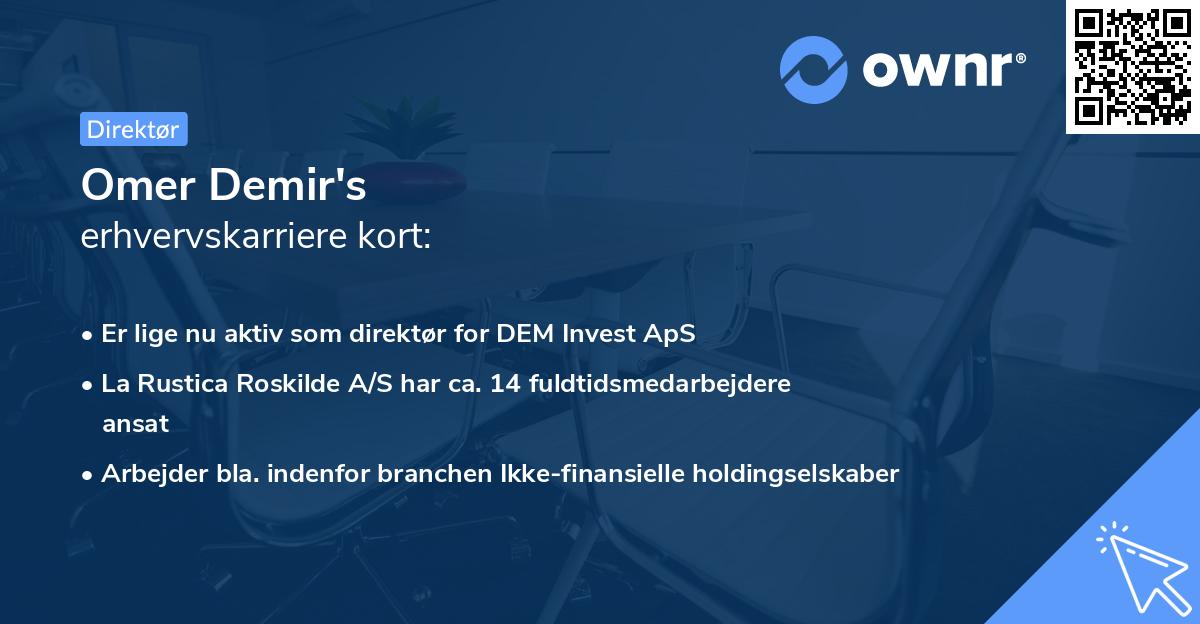 Omer Demir's erhvervskarriere kort
