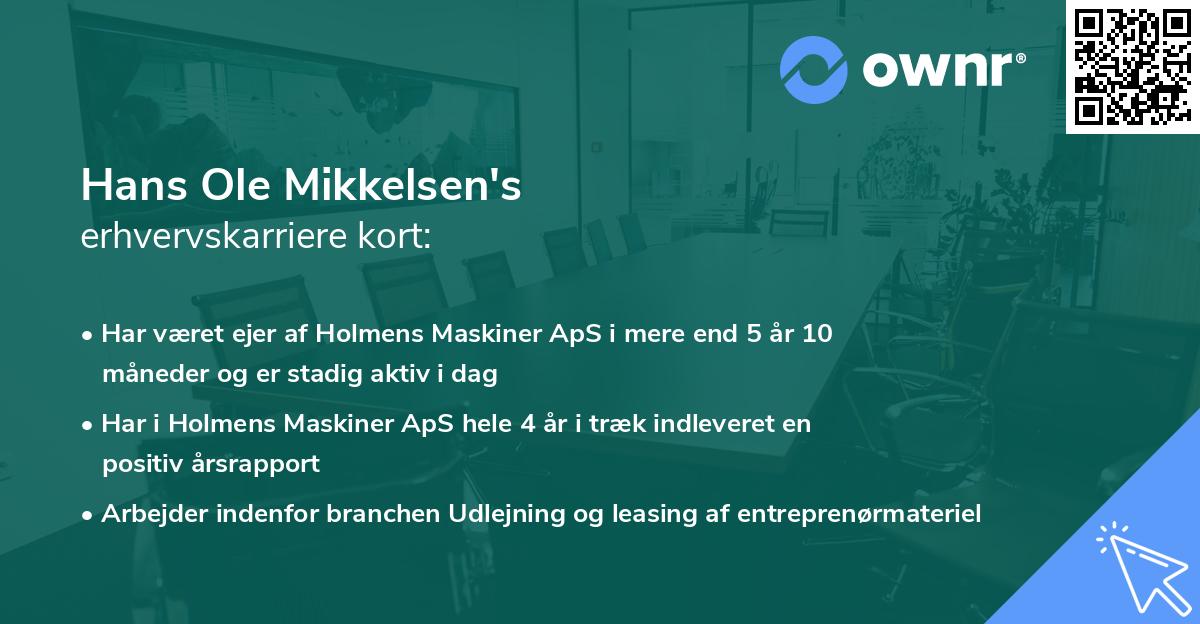 Hans Ole Mikkelsen's erhvervskarriere kort