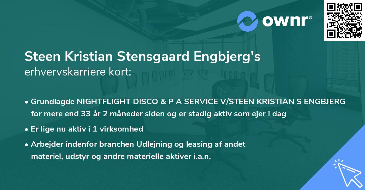 Steen Kristian Stensgaard Engbjerg's erhvervskarriere kort