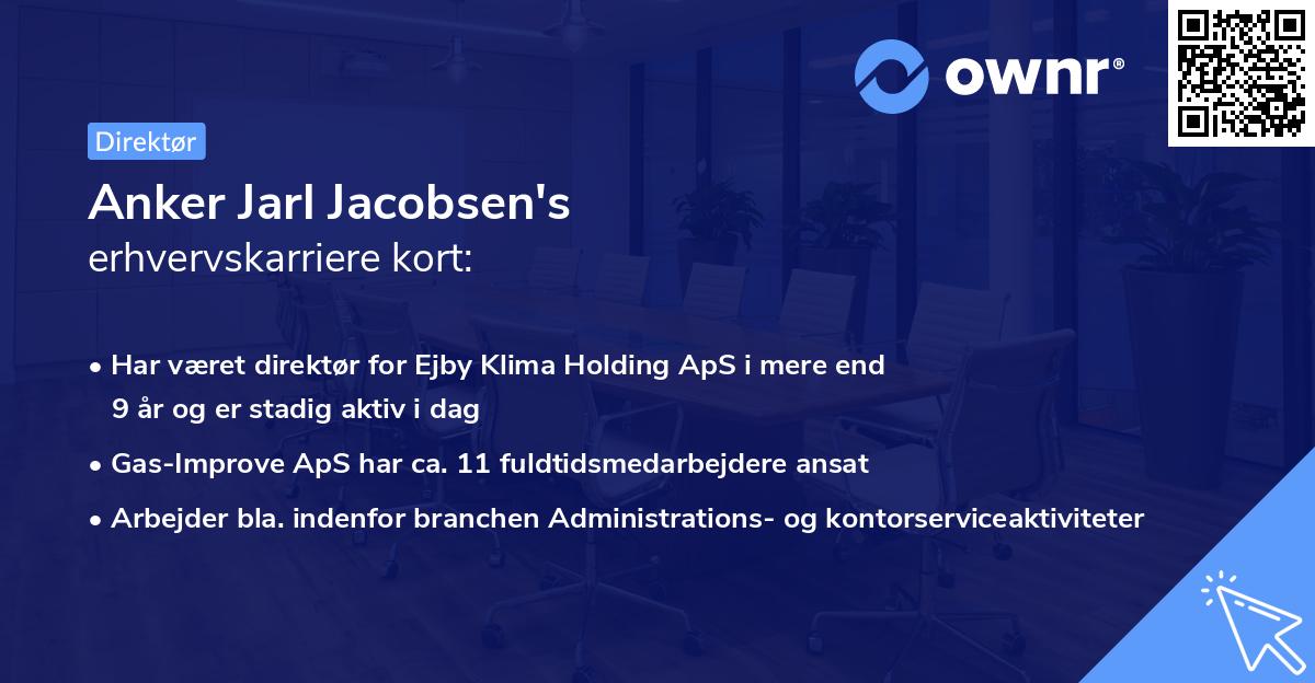Anker Jarl Jacobsen's erhvervskarriere kort