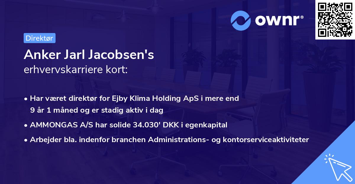 Anker Jarl Jacobsen's erhvervskarriere kort
