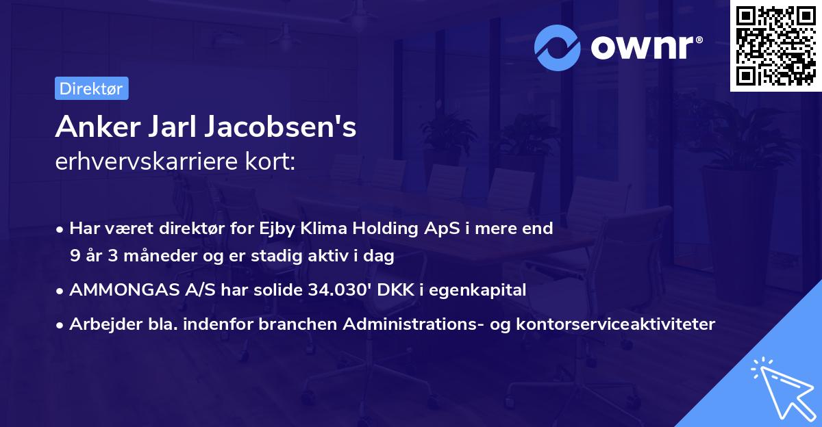 Anker Jarl Jacobsen's erhvervskarriere kort
