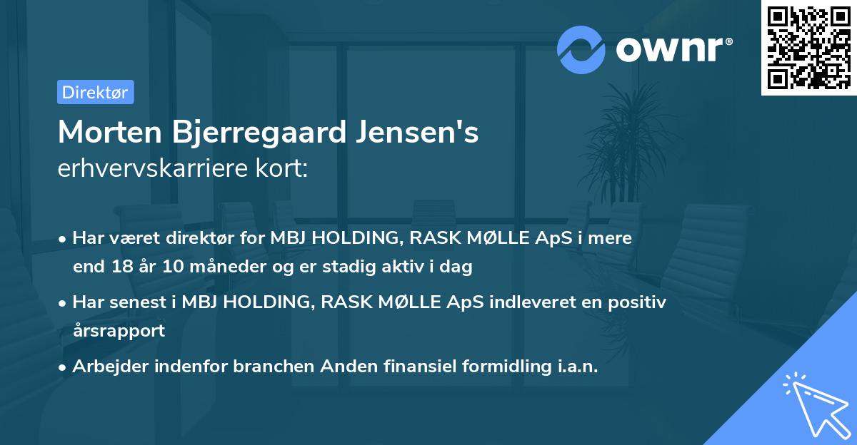 Morten Bjerregaard Jensen's erhvervskarriere kort