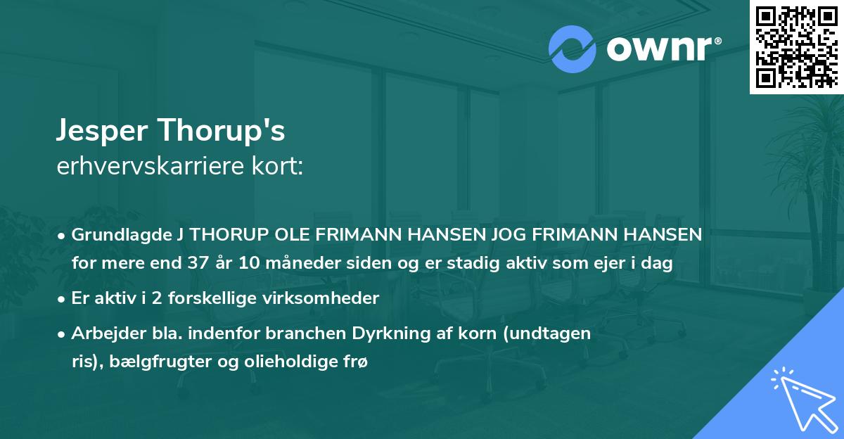 Jesper Thorup's erhvervskarriere kort