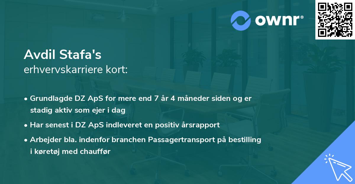 Avdil Stafa's erhvervskarriere kort