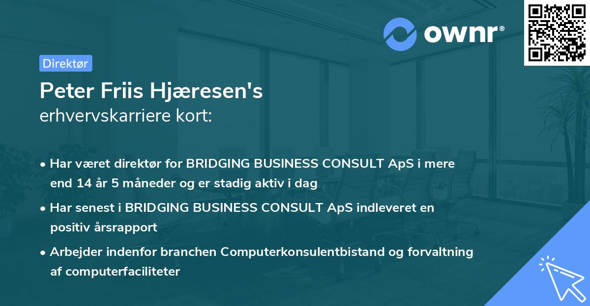 Peter Friis Hjæresen's erhvervskarriere kort