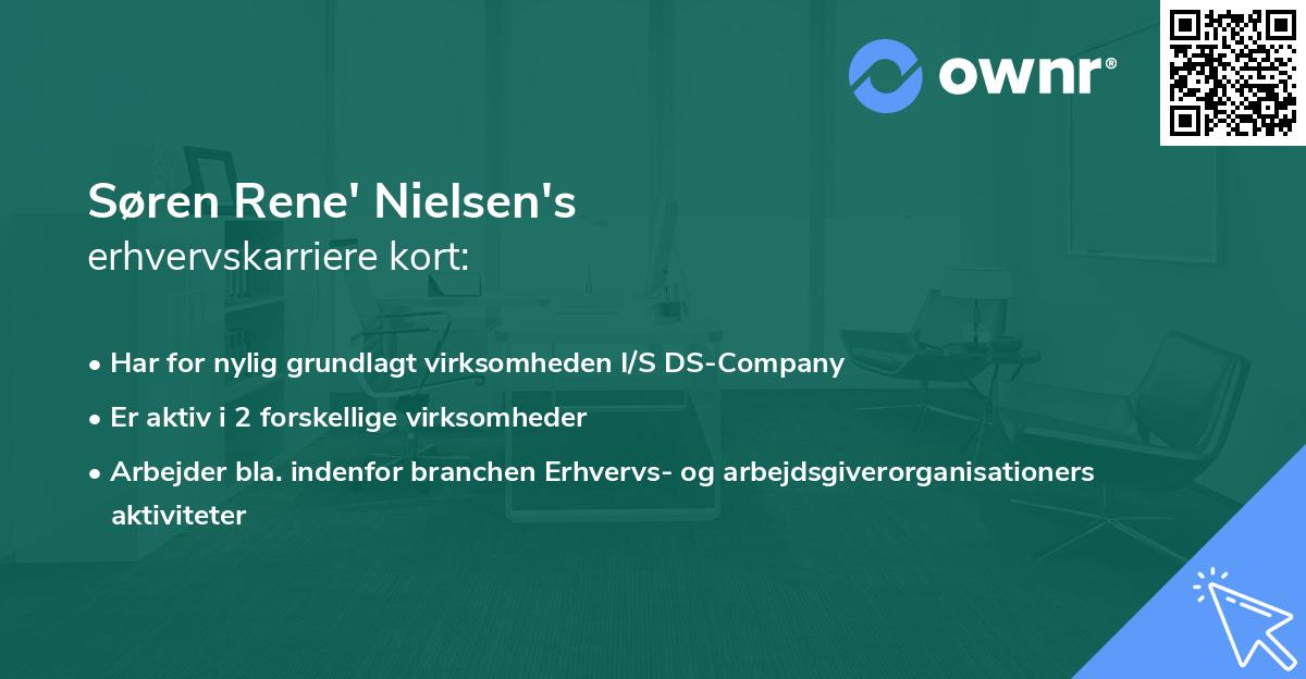 Søren Rene' Nielsen's erhvervskarriere kort