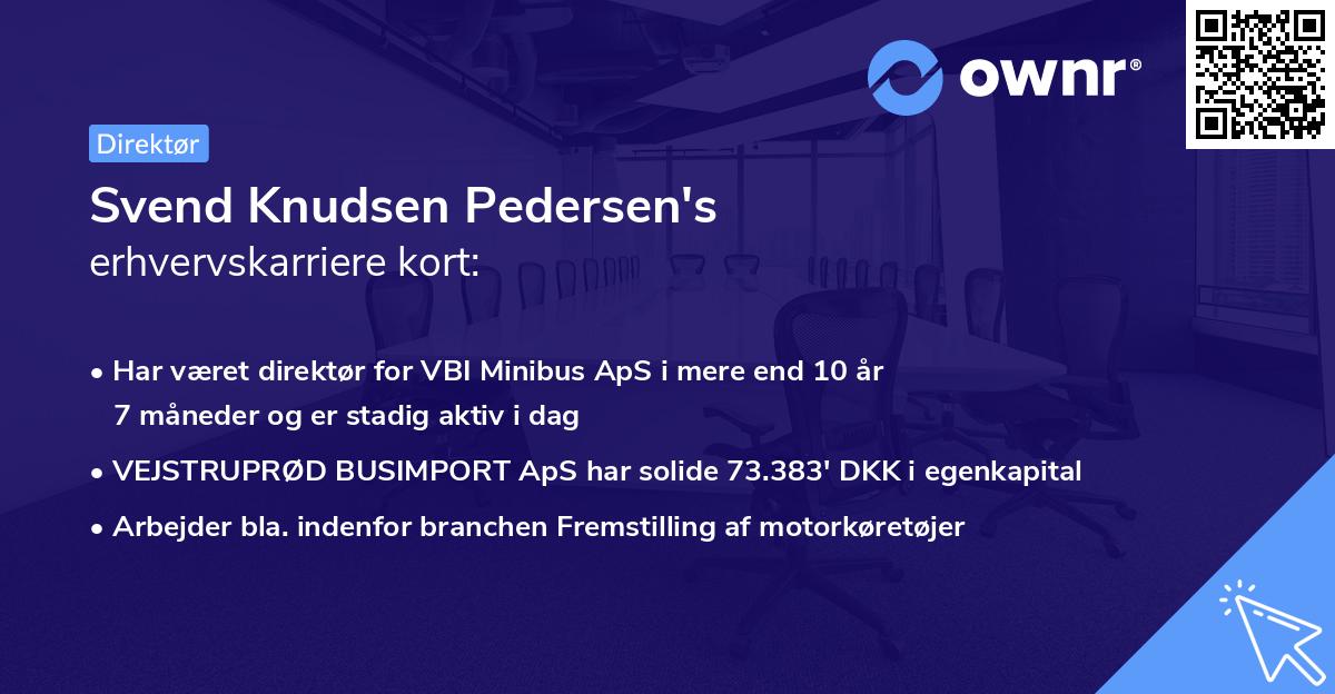 Svend Knudsen Pedersen's erhvervskarriere kort