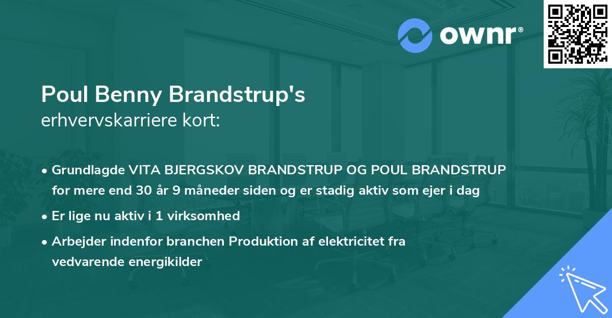 Poul Benny Brandstrup's erhvervskarriere kort