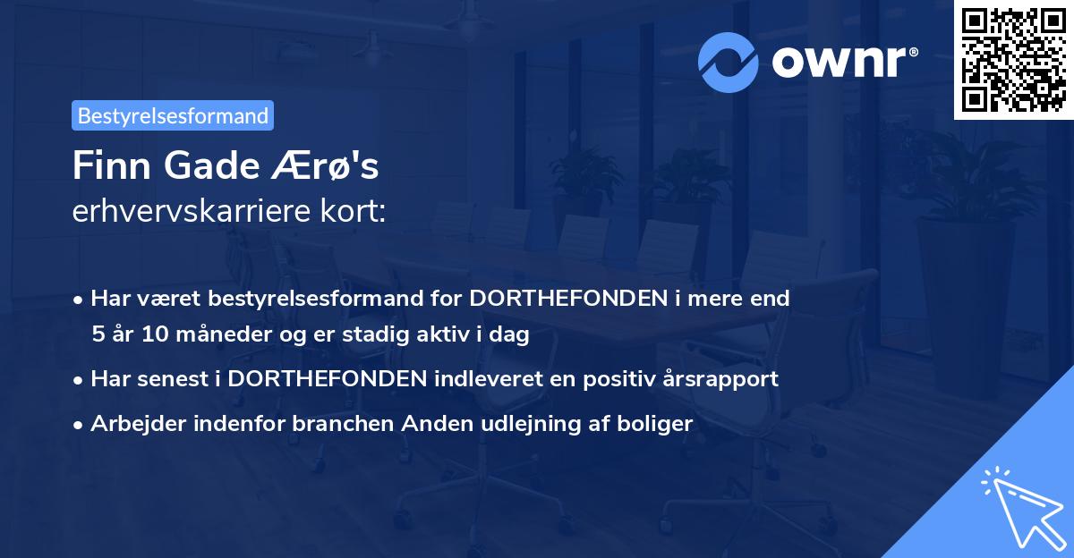 Finn Gade Ærø's erhvervskarriere kort