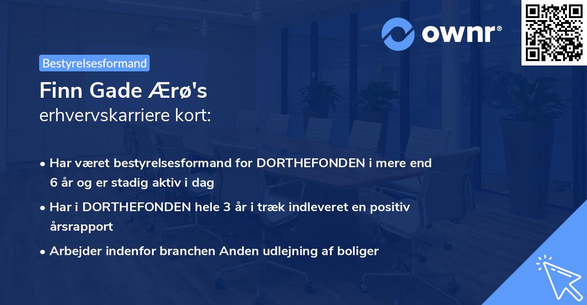 Finn Gade Ærø's erhvervskarriere kort