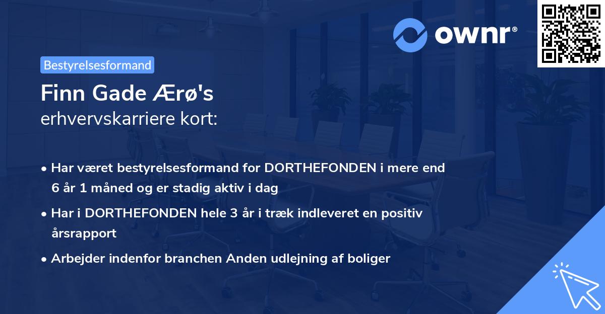 Finn Gade Ærø's erhvervskarriere kort