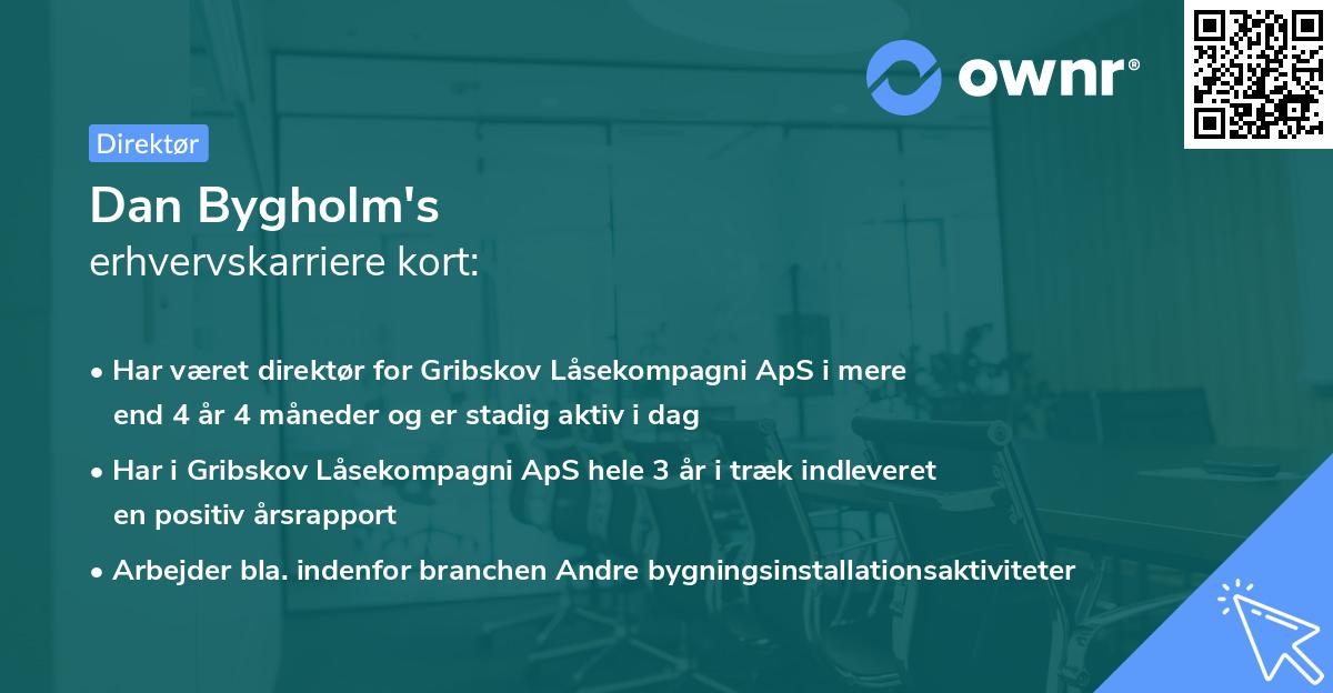 Dan Bygholm's erhvervskarriere kort