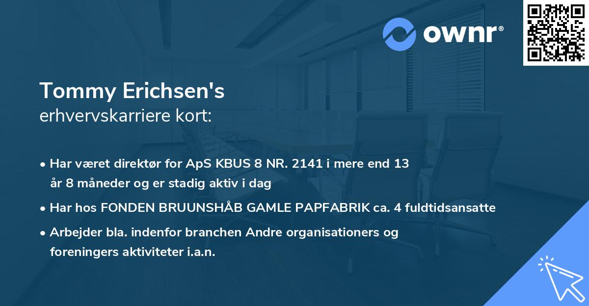 Tommy Erichsen's erhvervskarriere kort