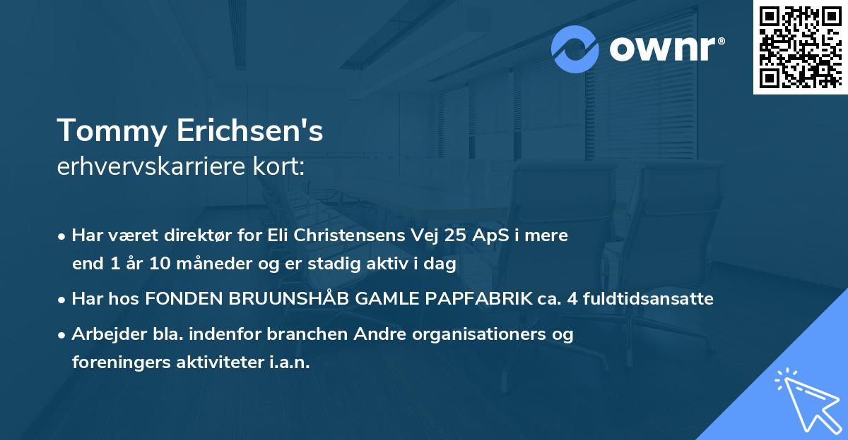 Tommy Erichsen's erhvervskarriere kort