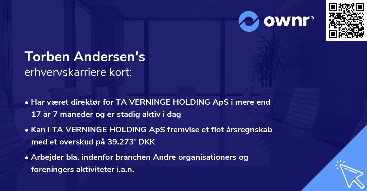 Torben Andersen's erhvervskarriere kort