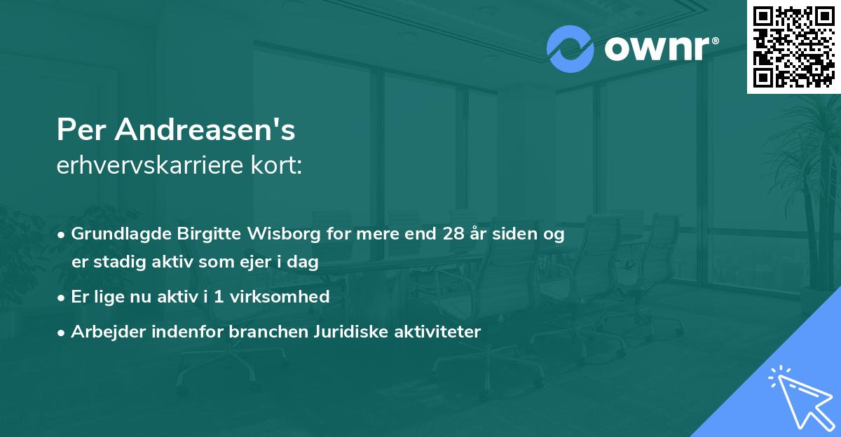 Per Andreasen's erhvervskarriere kort