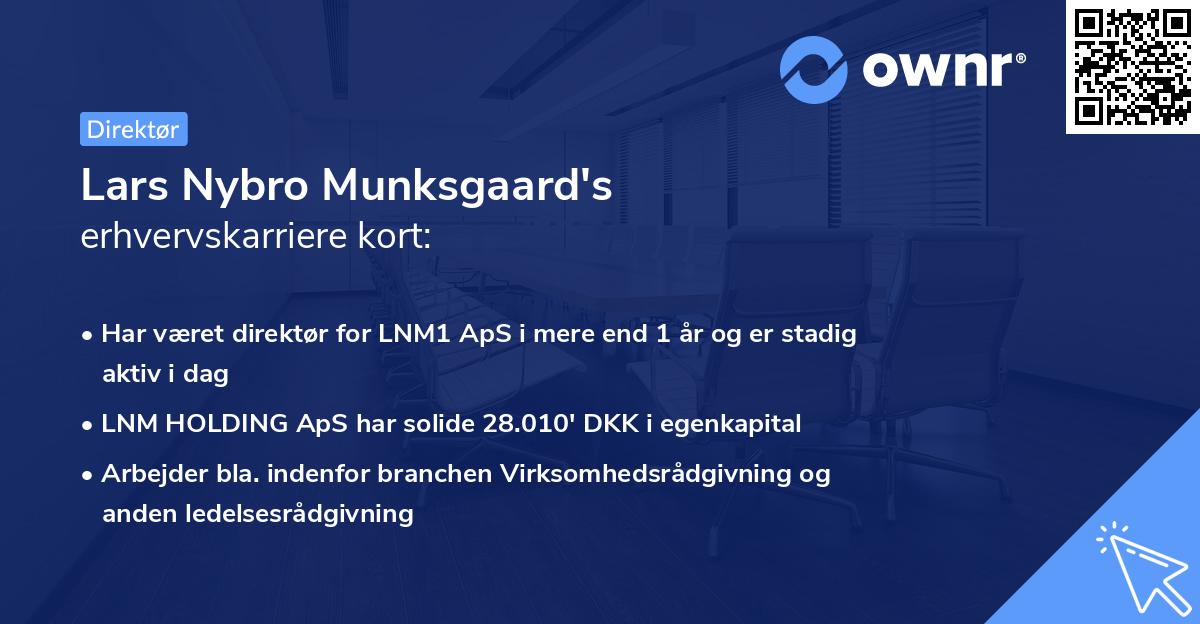 Lars Nybro Munksgaard's erhvervskarriere kort