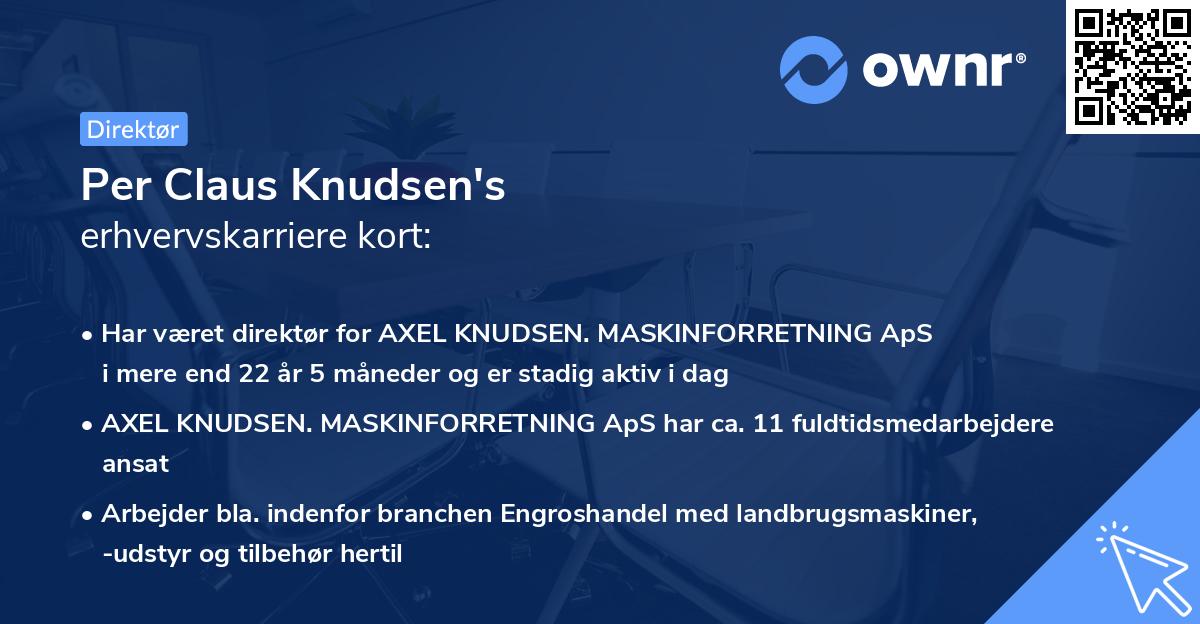 Per Claus Knudsen's erhvervskarriere kort
