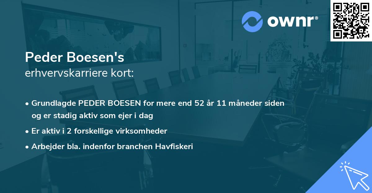 Peder Boesen's erhvervskarriere kort