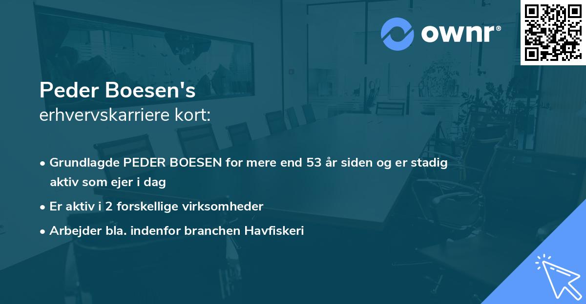 Peder Boesen's erhvervskarriere kort