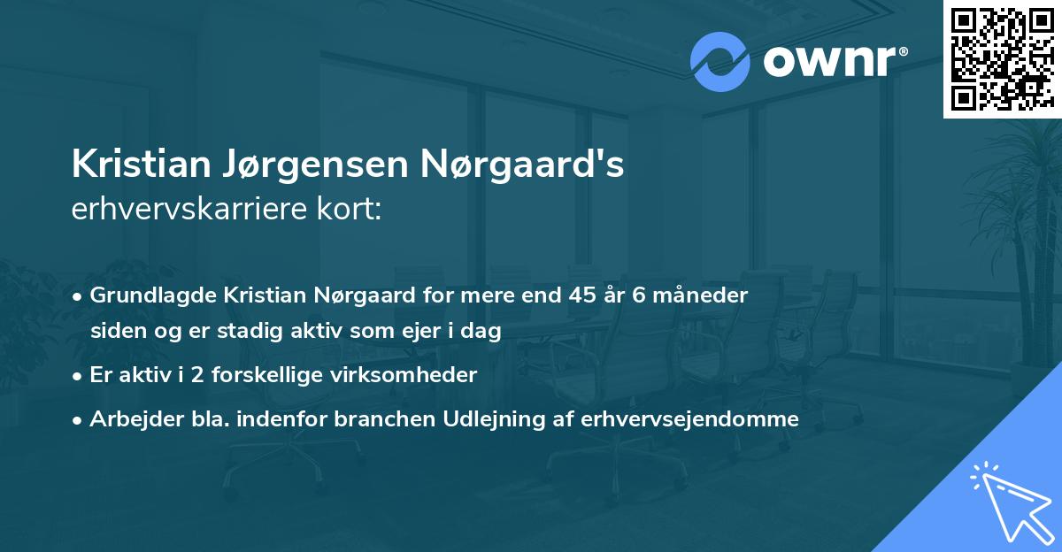 Kristian Jørgensen Nørgaard's erhvervskarriere kort