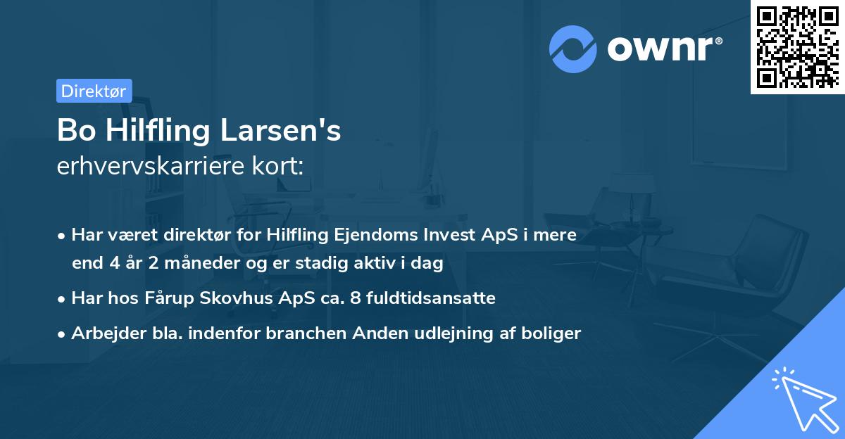 Bo Hilfling Larsen's erhvervskarriere kort