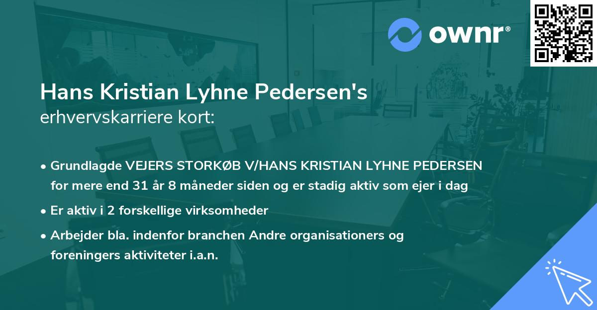 Hans Kristian Lyhne Pedersen's erhvervskarriere kort