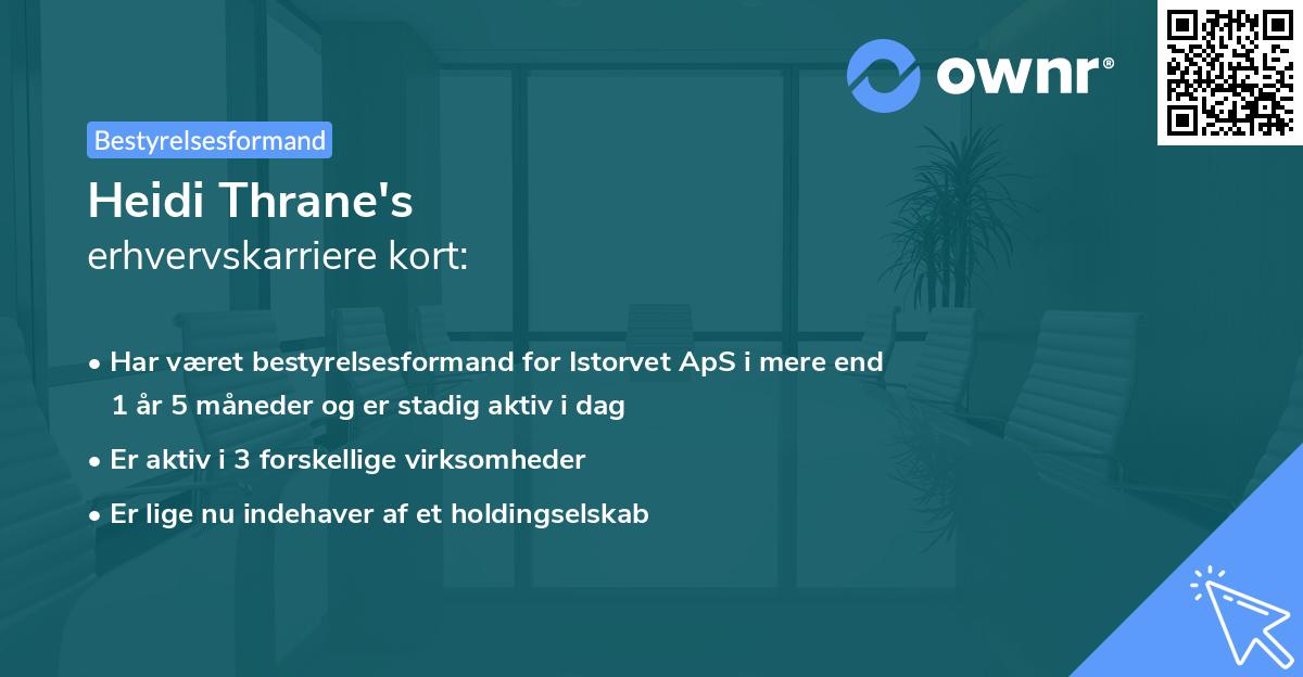 Heidi Thrane's erhvervskarriere kort