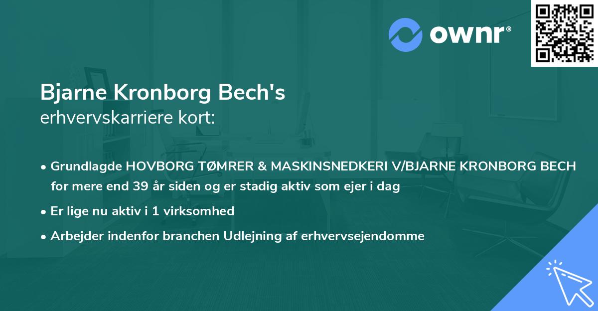 Bjarne Kronborg Bech's erhvervskarriere kort