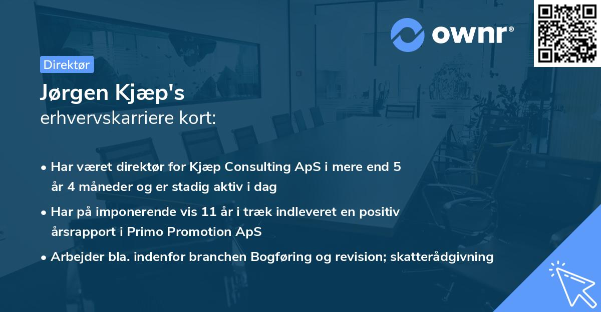 Jørgen Kjæp's erhvervskarriere kort