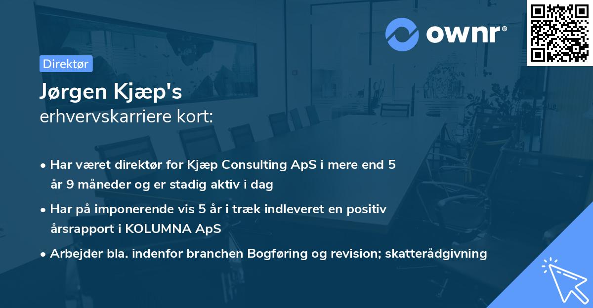 Jørgen Kjæp's erhvervskarriere kort