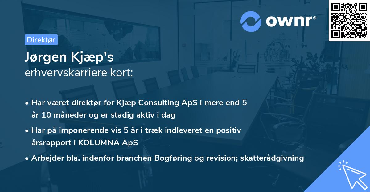 Jørgen Kjæp's erhvervskarriere kort