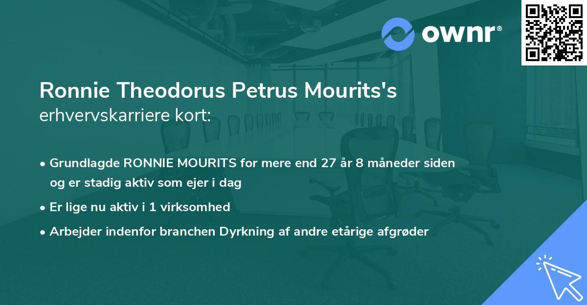 Ronnie Theodorus Petrus Mourits's erhvervskarriere kort