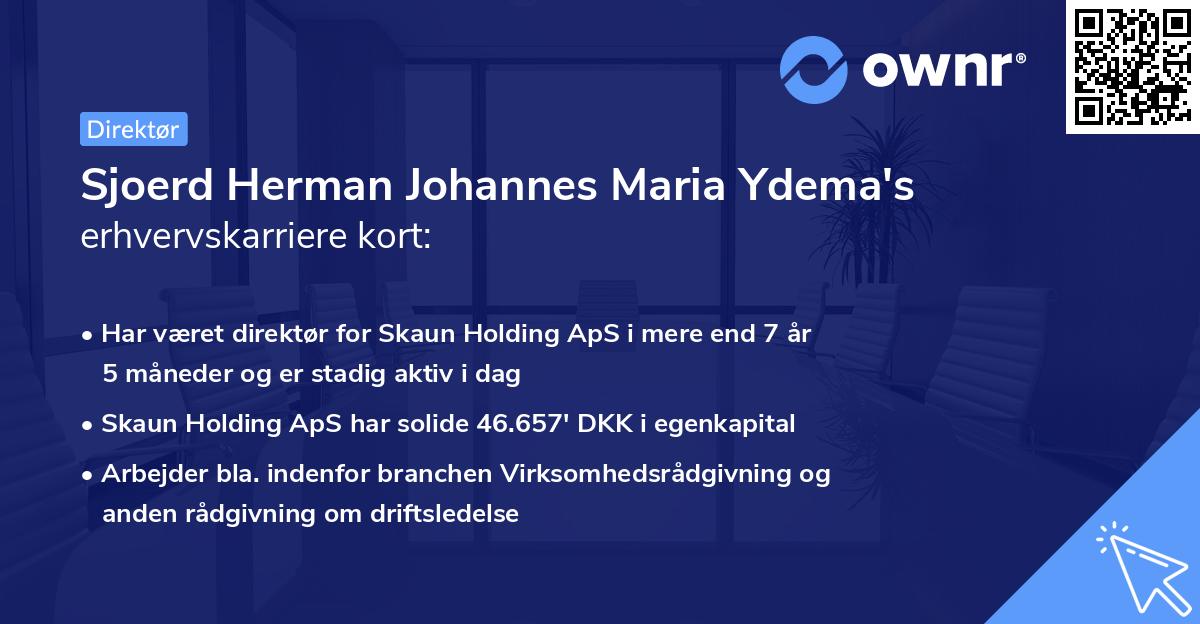 Sjoerd Herman Johannes Maria Ydema's erhvervskarriere kort