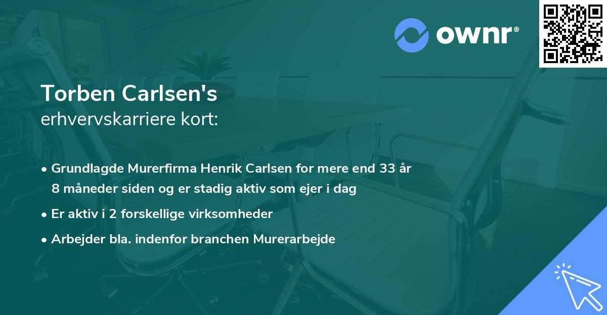 Torben Carlsen's erhvervskarriere kort